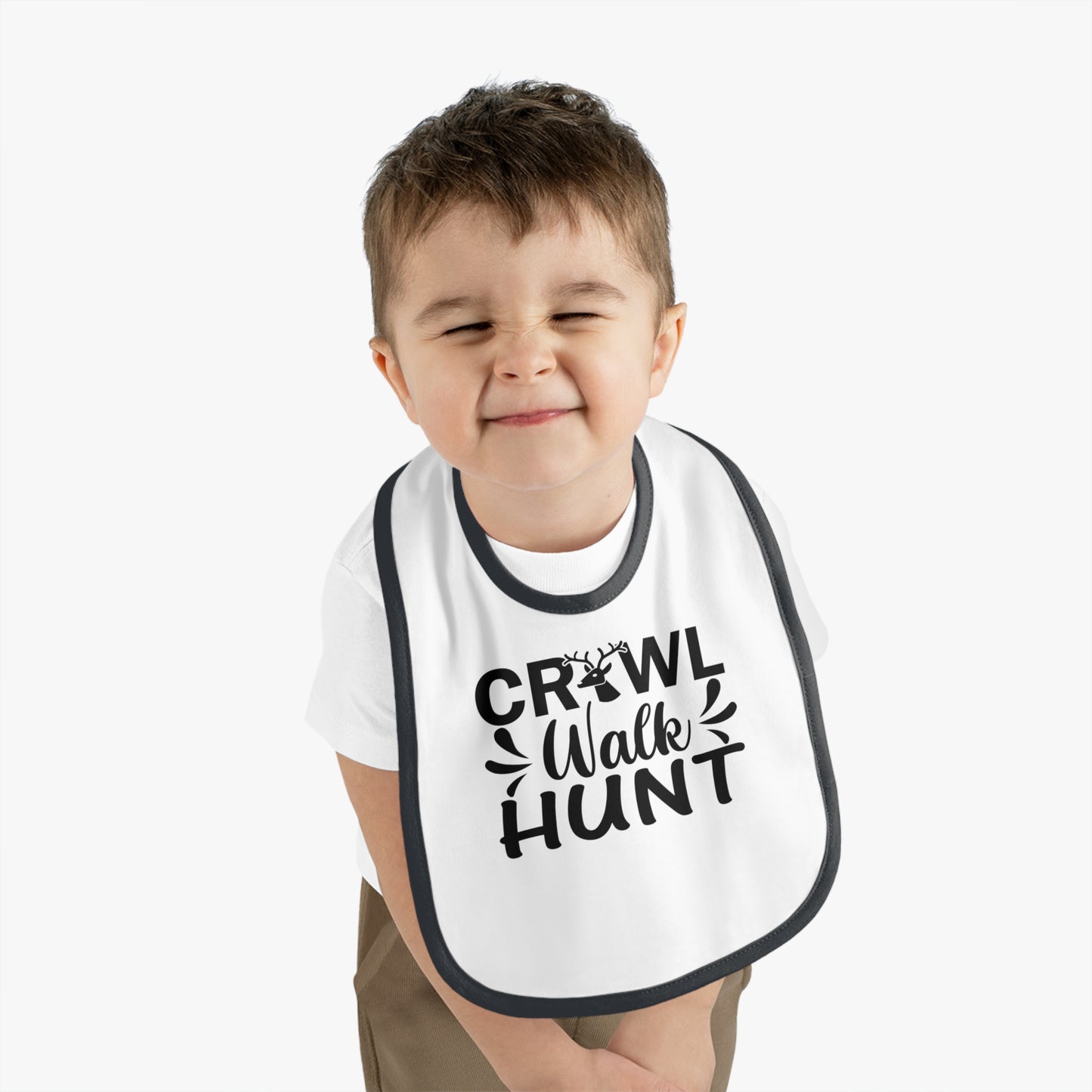 Crawl Walk Hunt Baby Jersey Bib