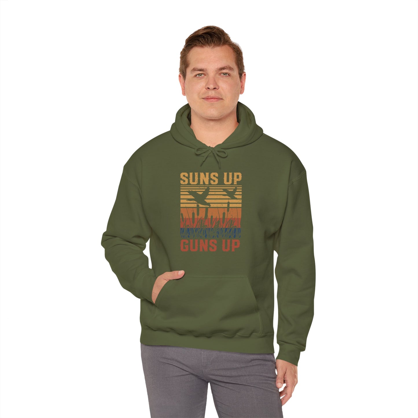 Suns Up Guns Up Duck Hunting Hooded Sweatshirt