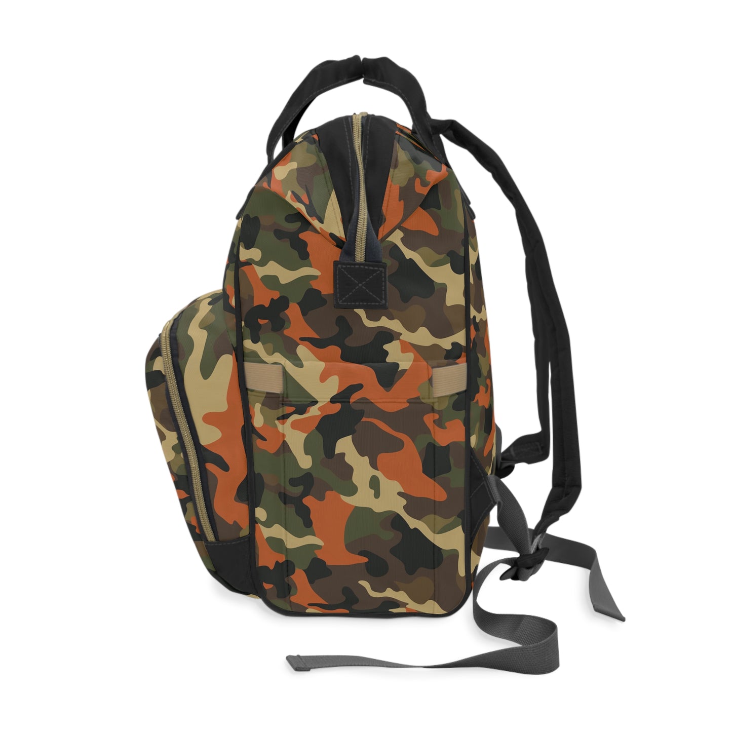 Orange Camo Diaper Backpack