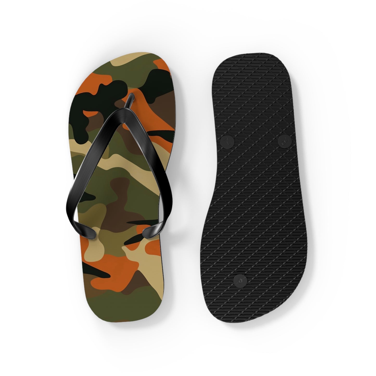 Orange Camo Flip Flops