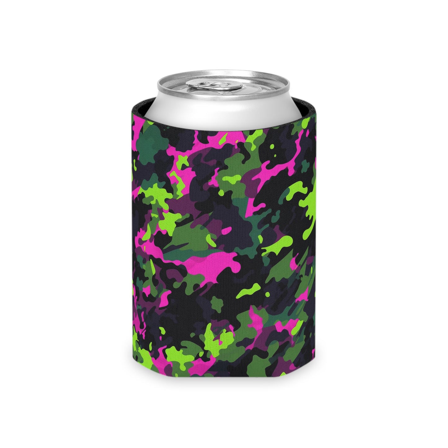 Neon Camo Can Cooler