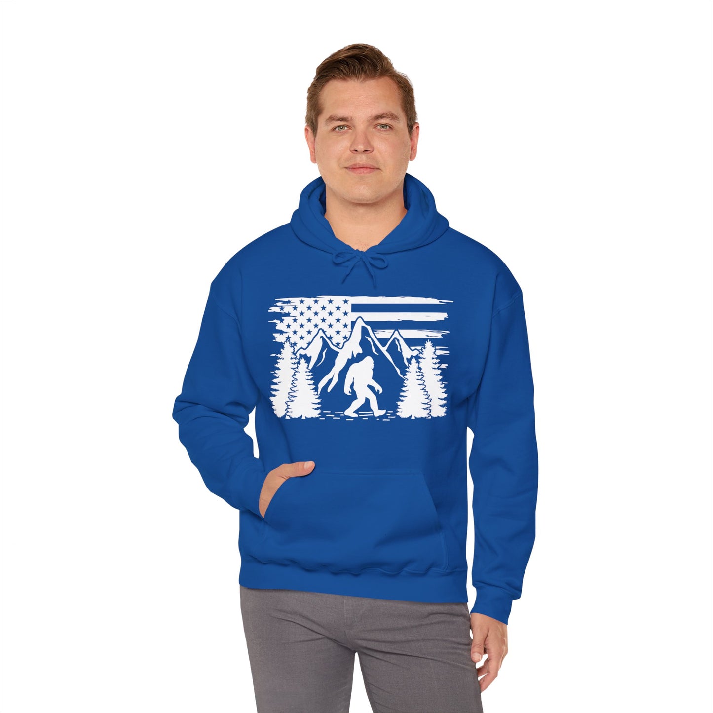 Bigfoot Mountain Scene Hooded Sweatshirt