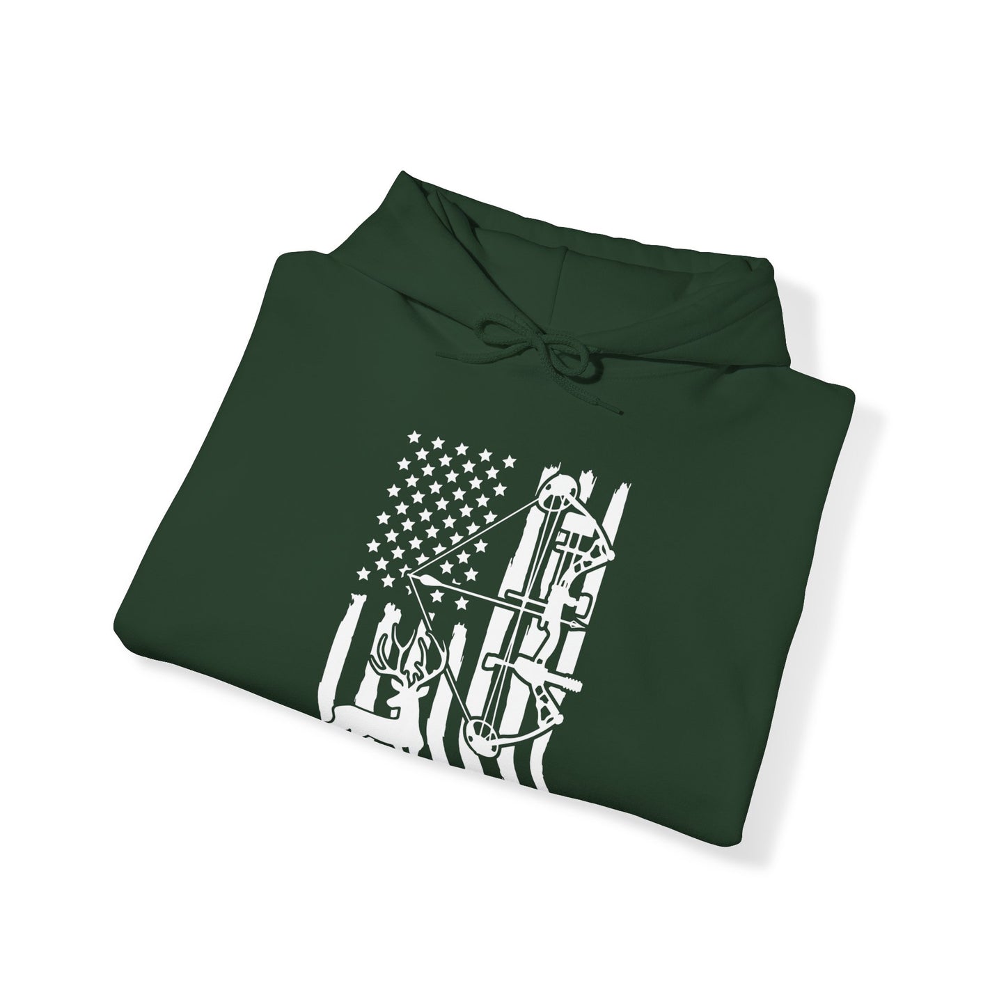 US Flag With Deer and Bow Hooded Sweatshirt