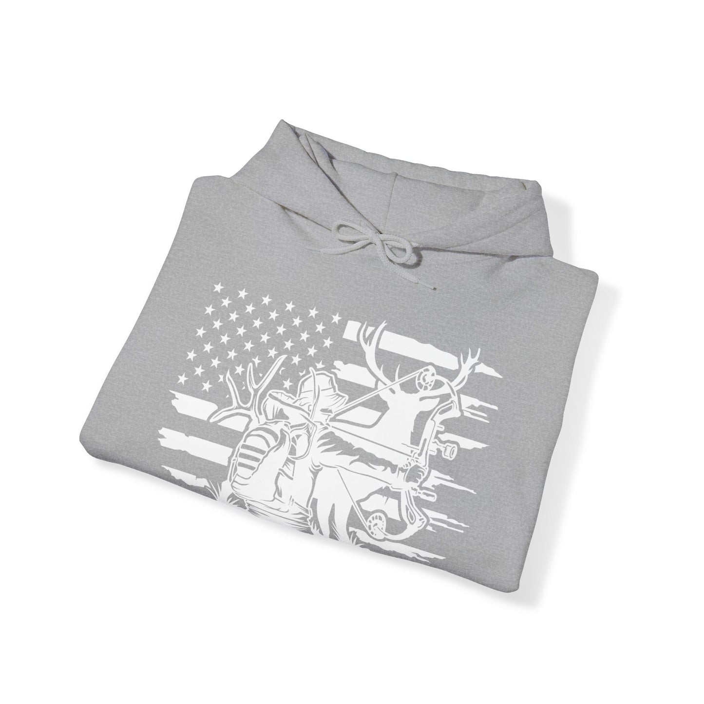 US Deer Bowhunting Flag Hooded Sweatshirt