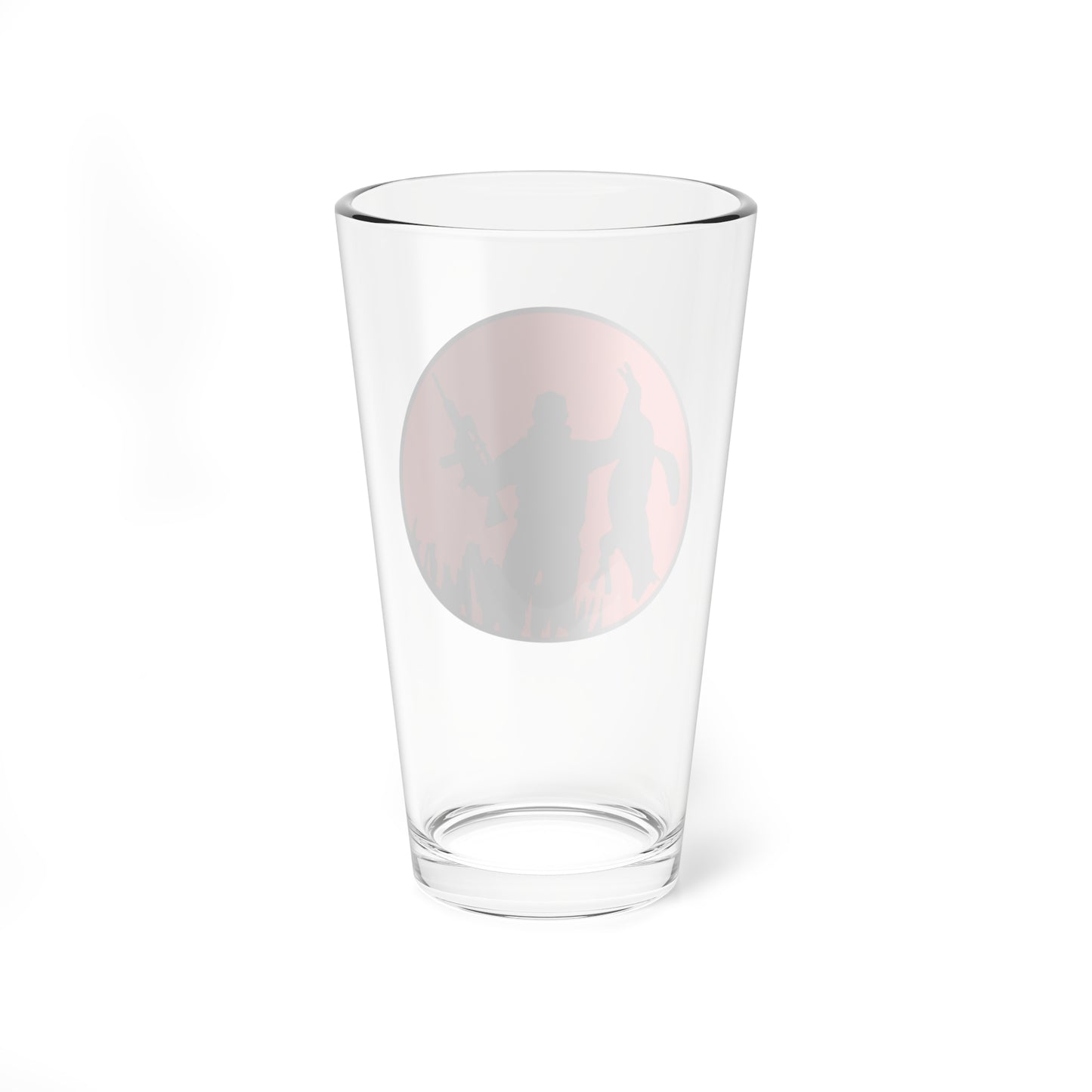 Coyote Hunter Holding Coyote Red Circle Pint Glass