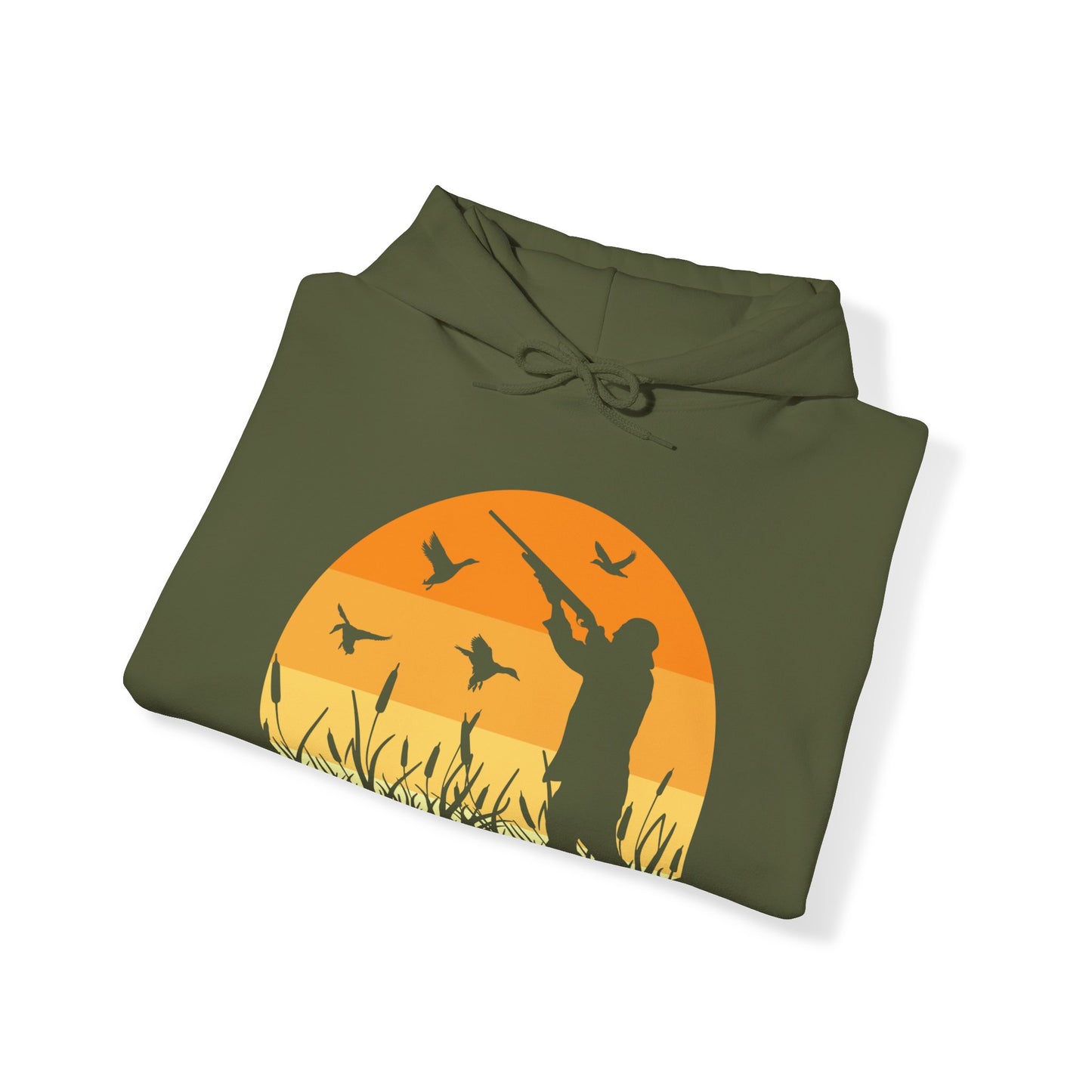 Duck Hunting Sunset Scene Hooded Sweatshirt