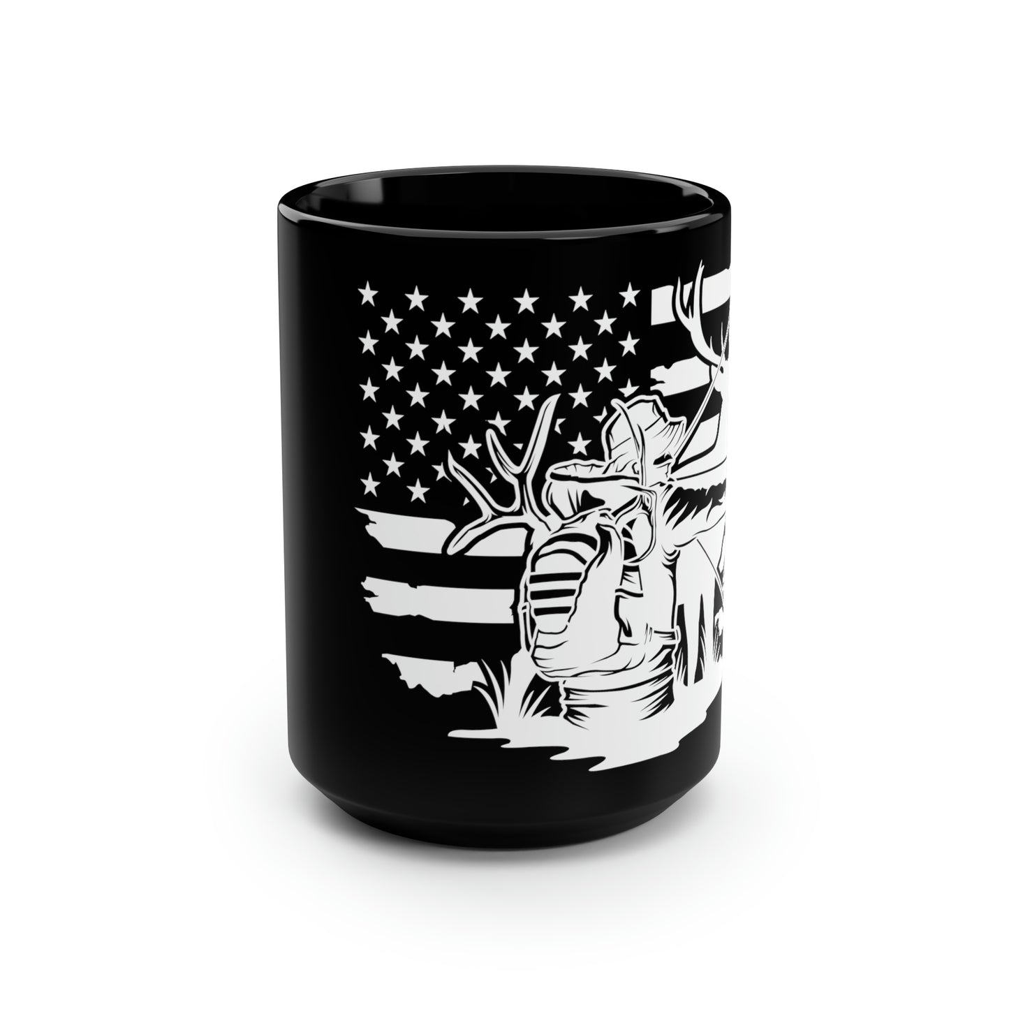 Bow Deer Hunter Flag Mug, 15oz