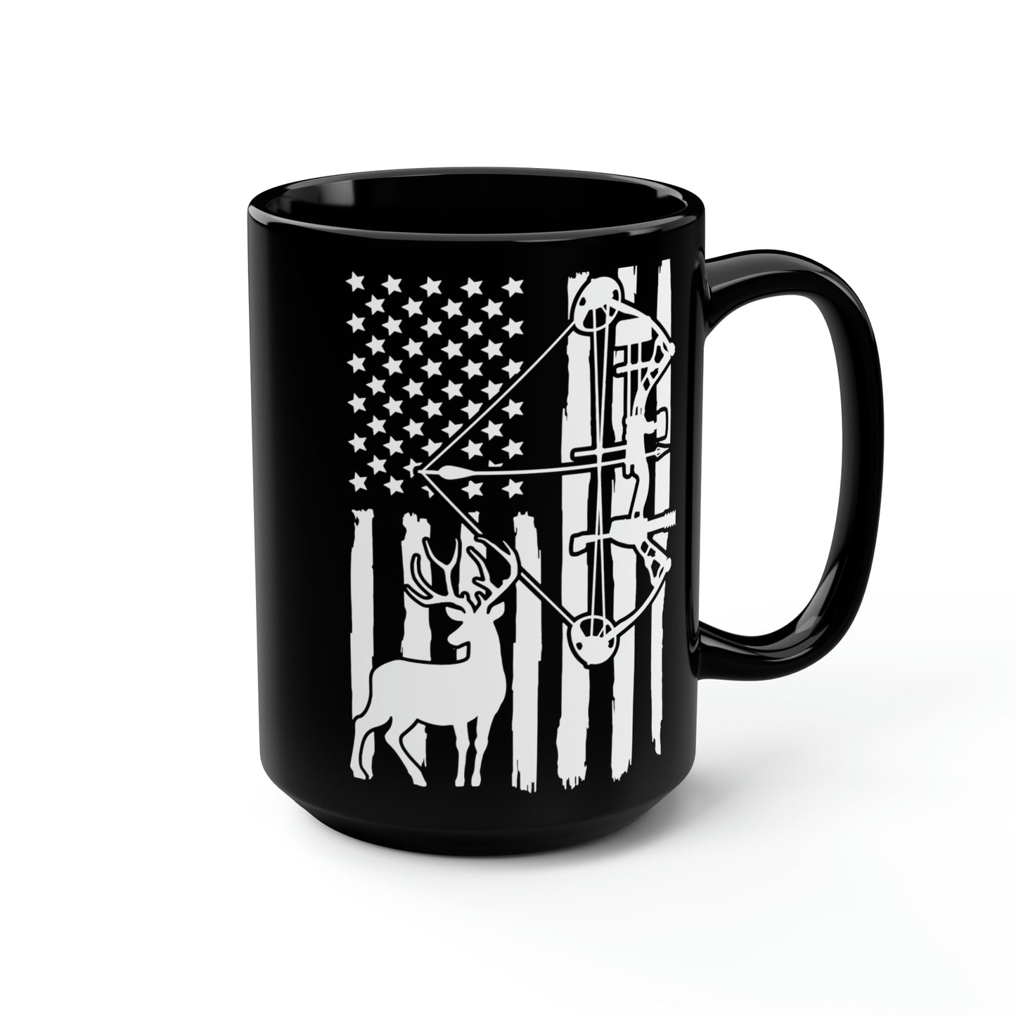 Bow Hunter American Flag Mug, 15oz