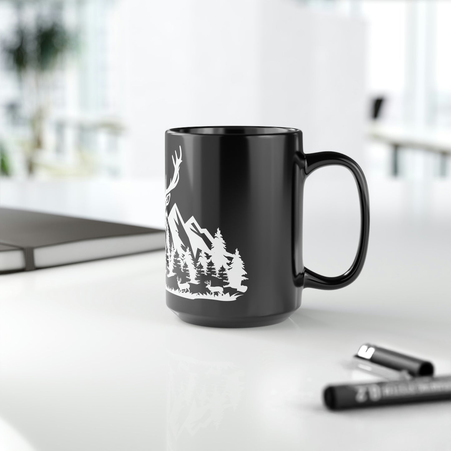 Deer Hunting Scene Mug, 15oz