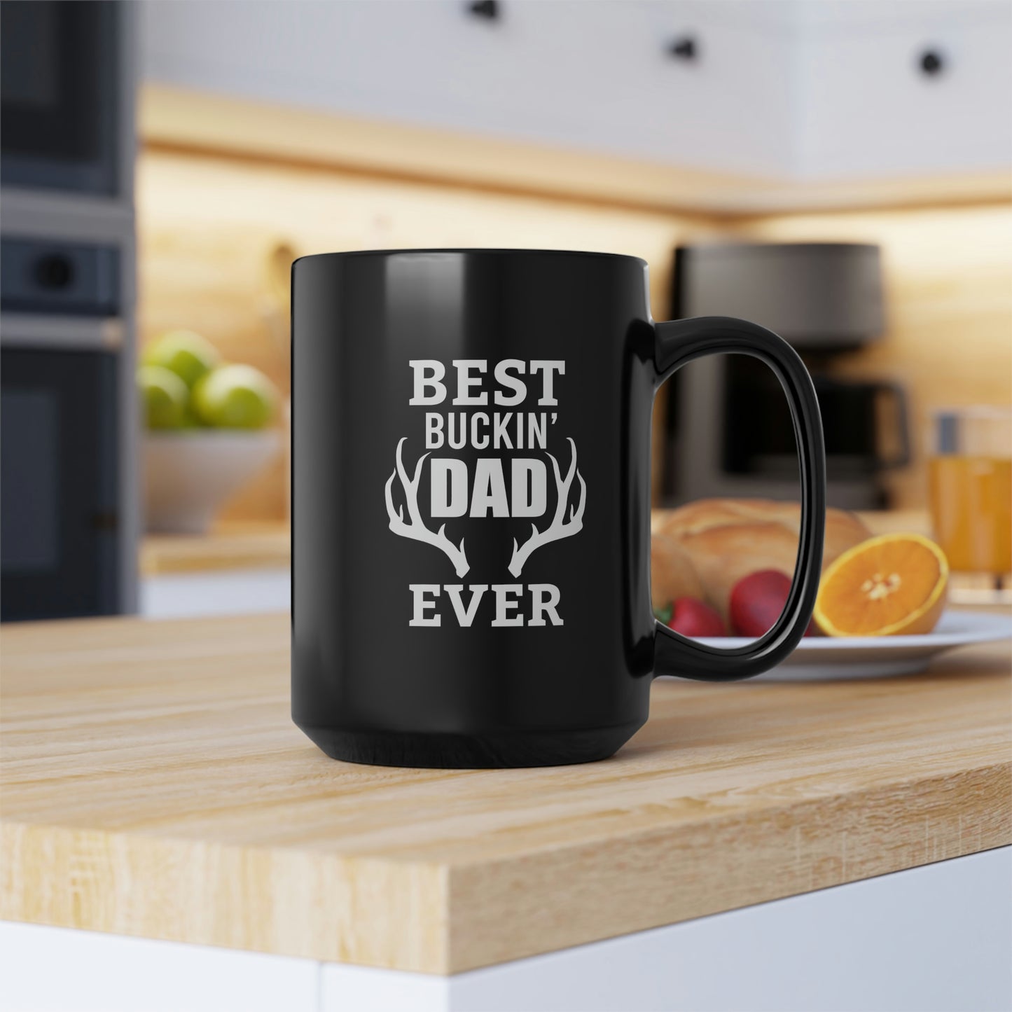 Best Bucking Dad Antlers Mug, 15oz