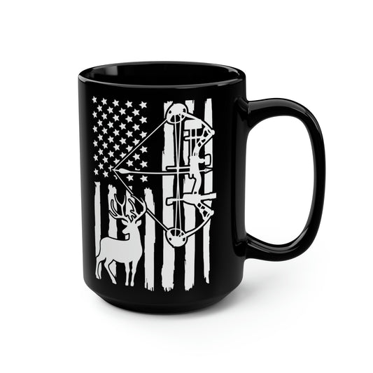 Bow Hunter American Flag Mug, 15oz