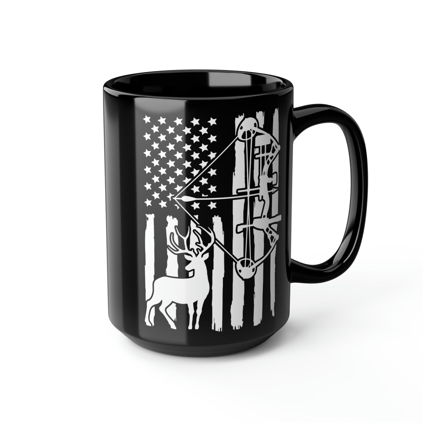 Bow Hunter American Flag Mug, 15oz