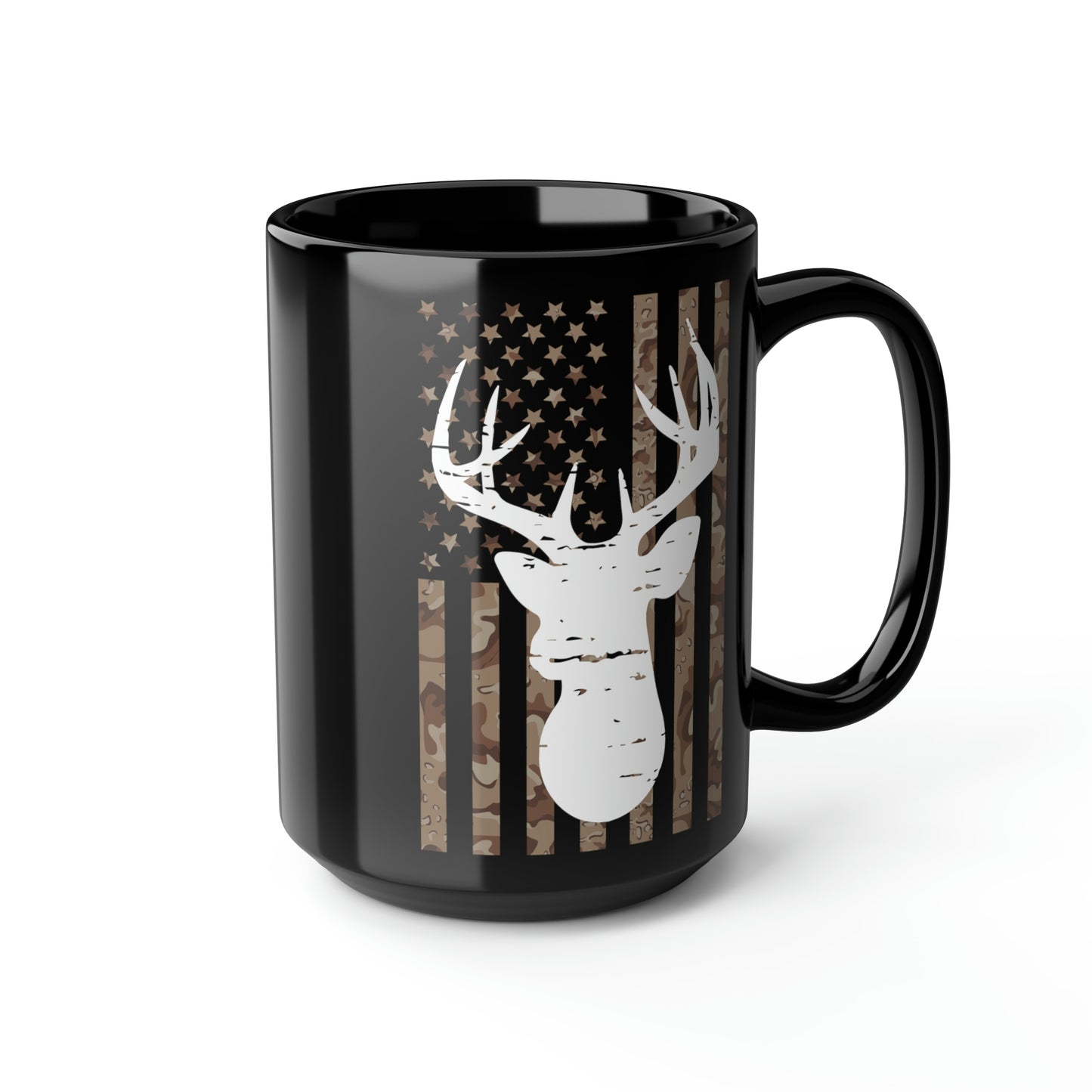 Deer Camo Flag Mug, 15oz