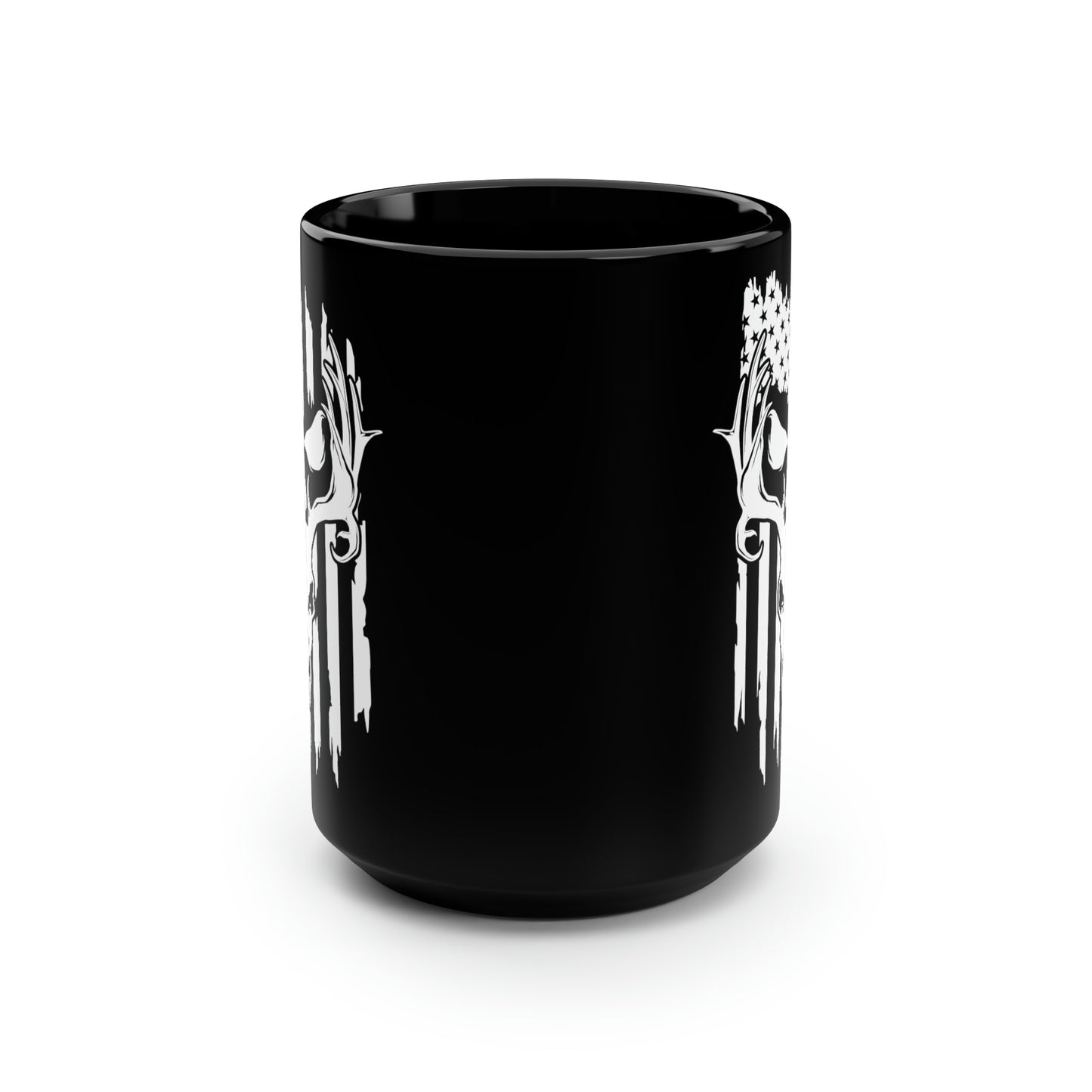 Deer Skull American Flag Mug, 15oz