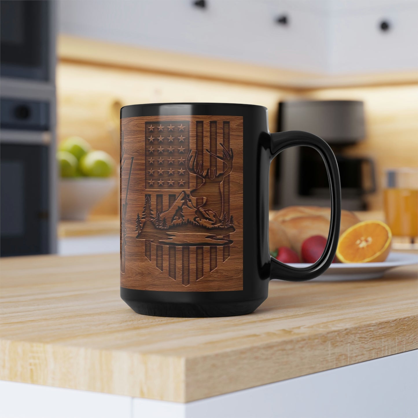 Wooden Deer Mug, 15oz