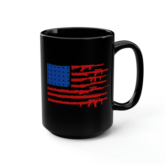 American Flag Gun Mug, 15oz