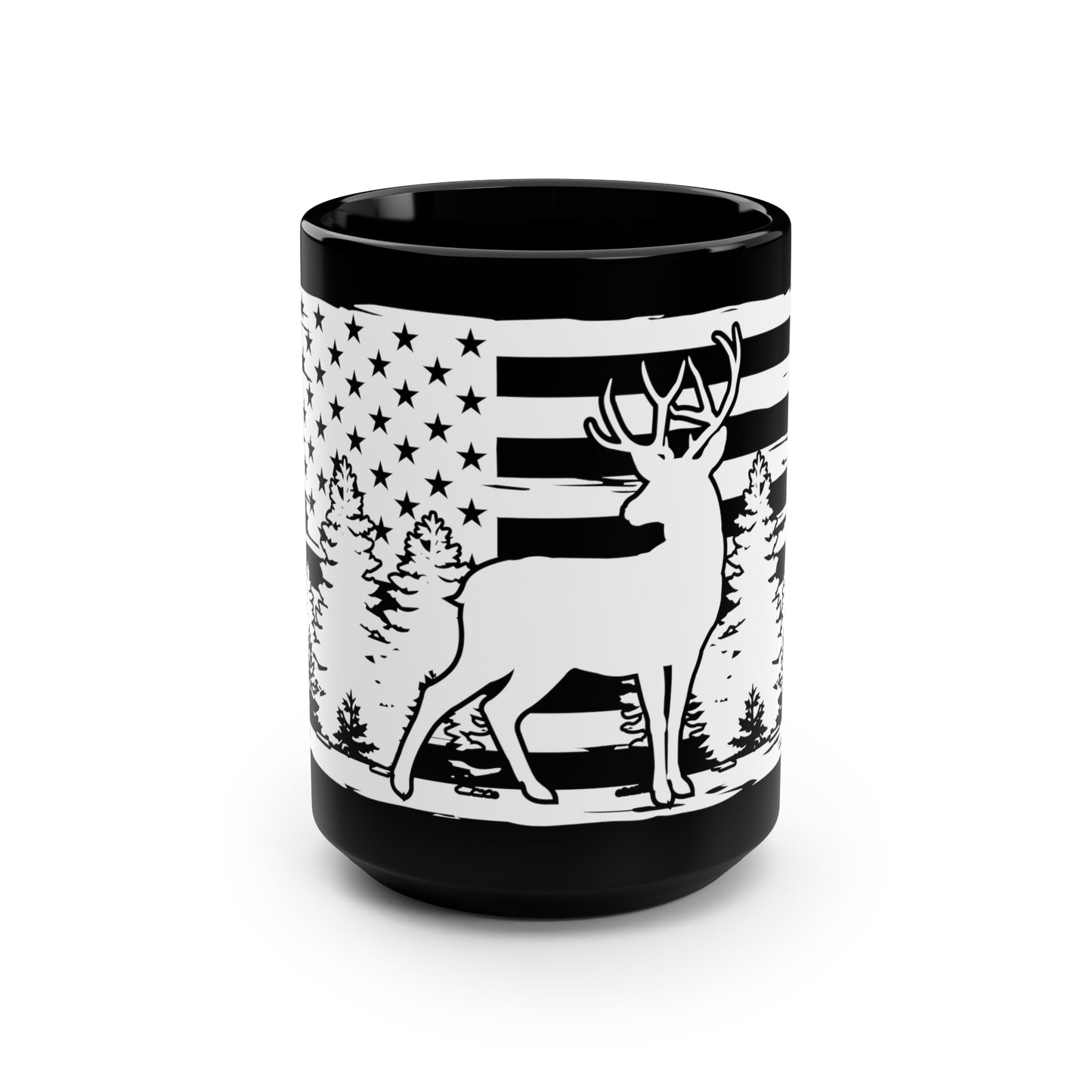 Deer American Flag Mug, 15oz