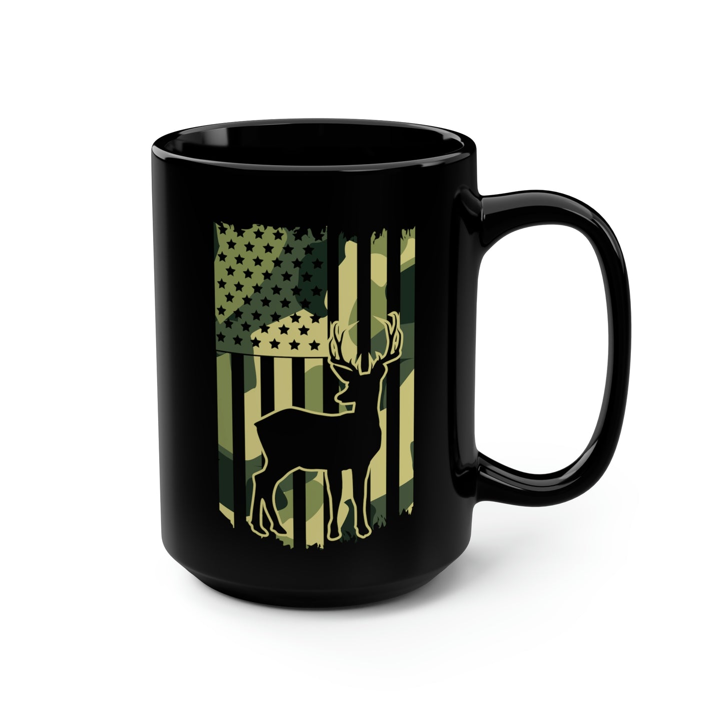 Deer Camo Flag Mug, 15oz