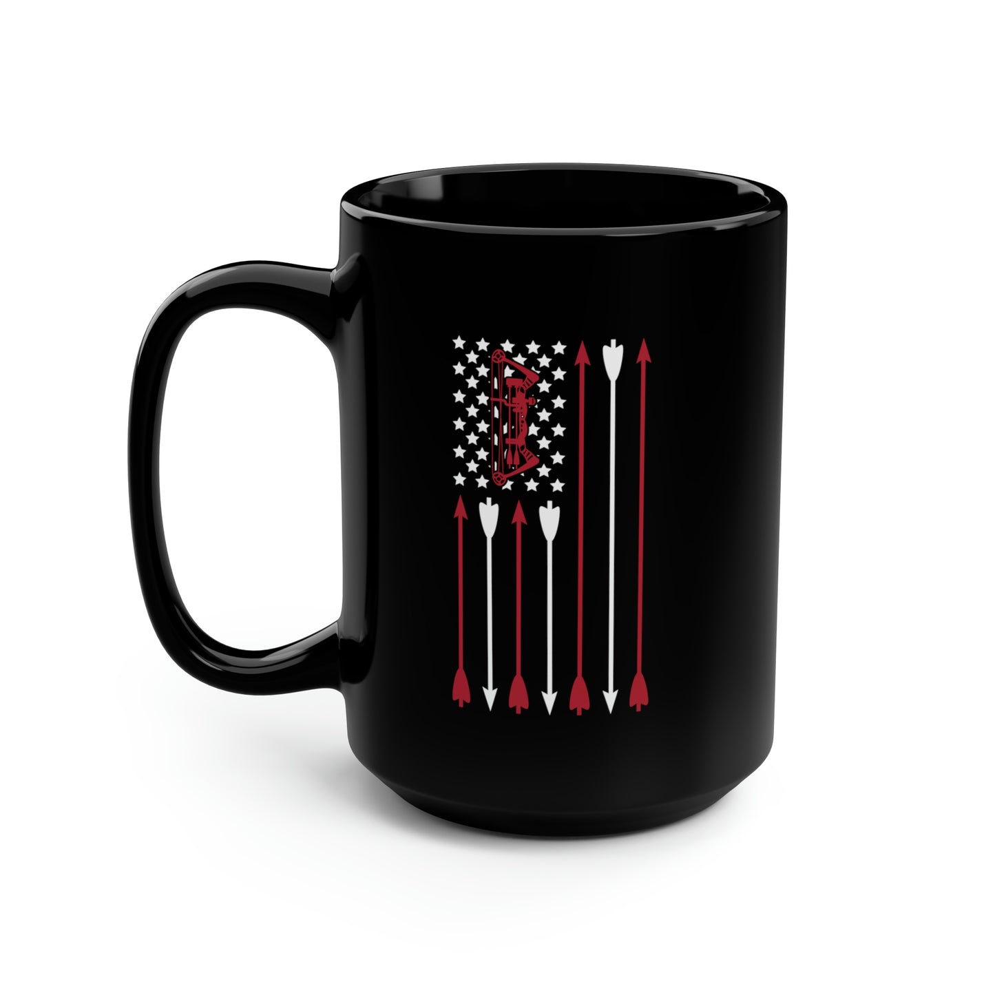 Bow and Arrow American Flag Mug, 15oz