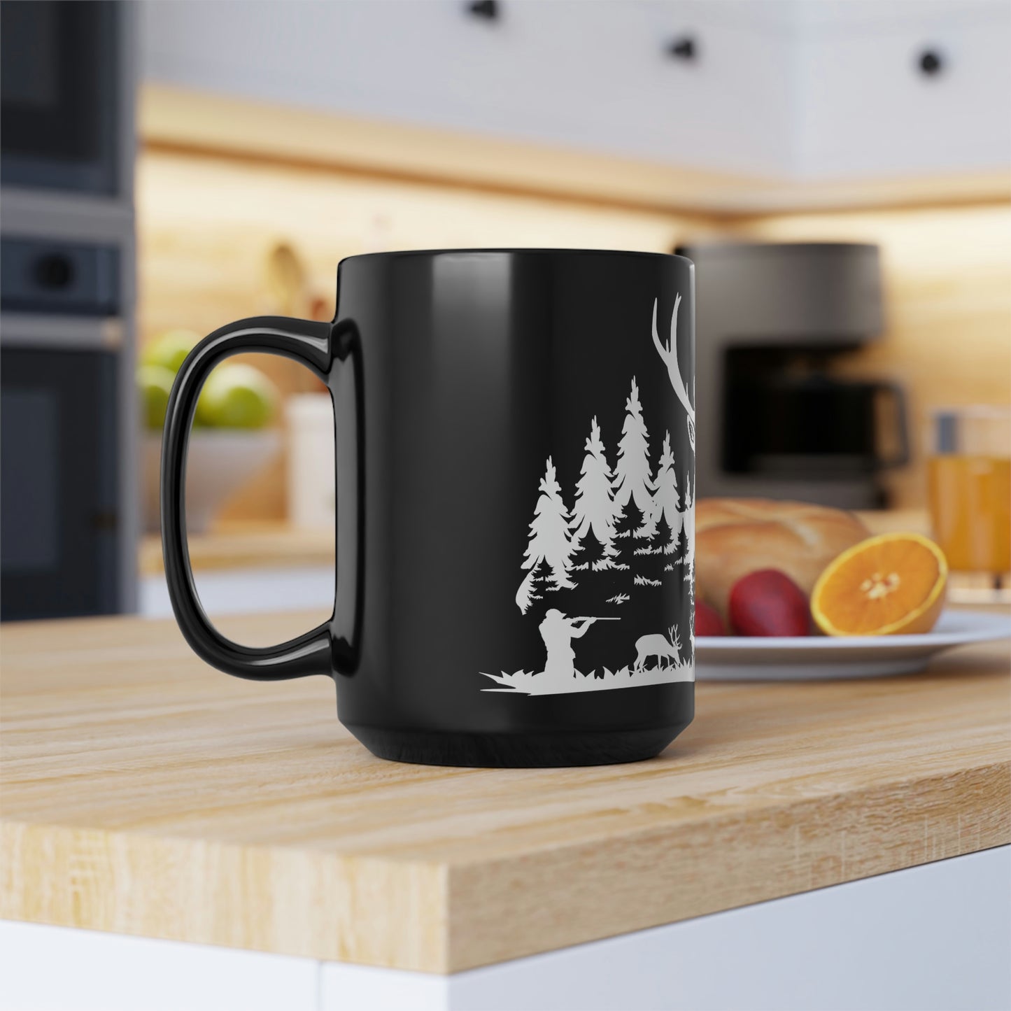 Deer Hunting Scene Mug, 15oz