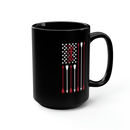 Bow and Arrow American Flag Mug, 15oz