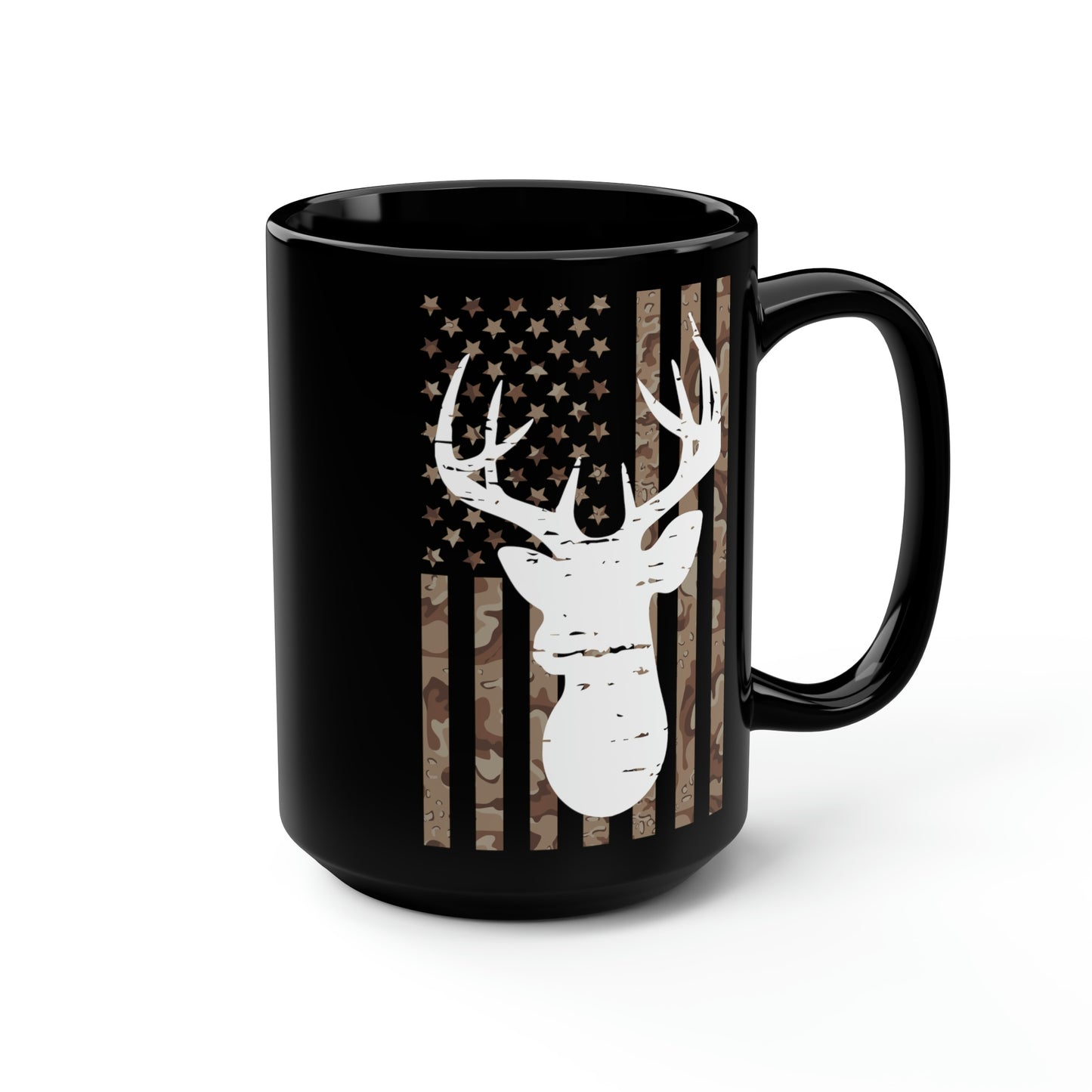 Deer Camo Flag Mug, 15oz