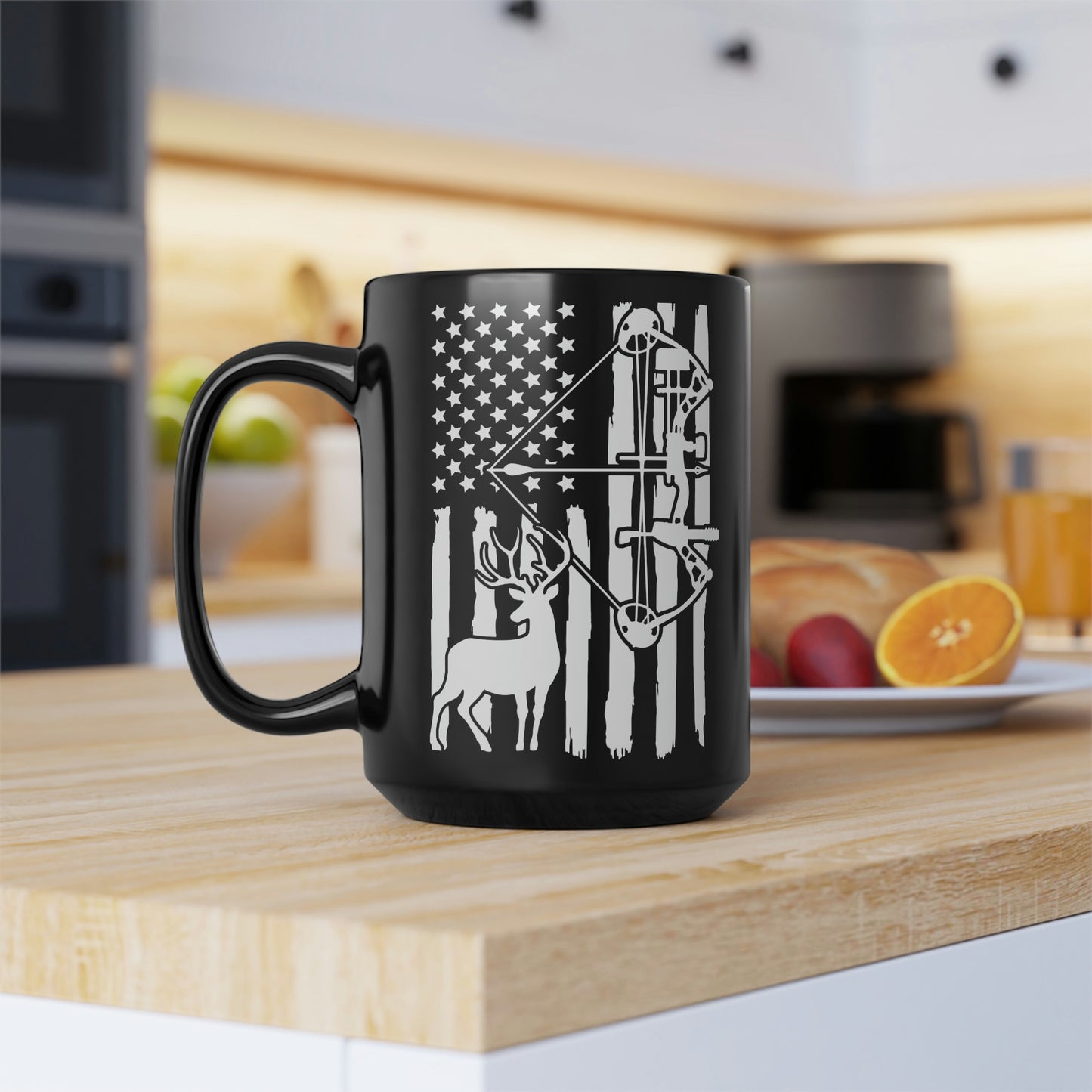 Bow Hunter American Flag Mug, 15oz