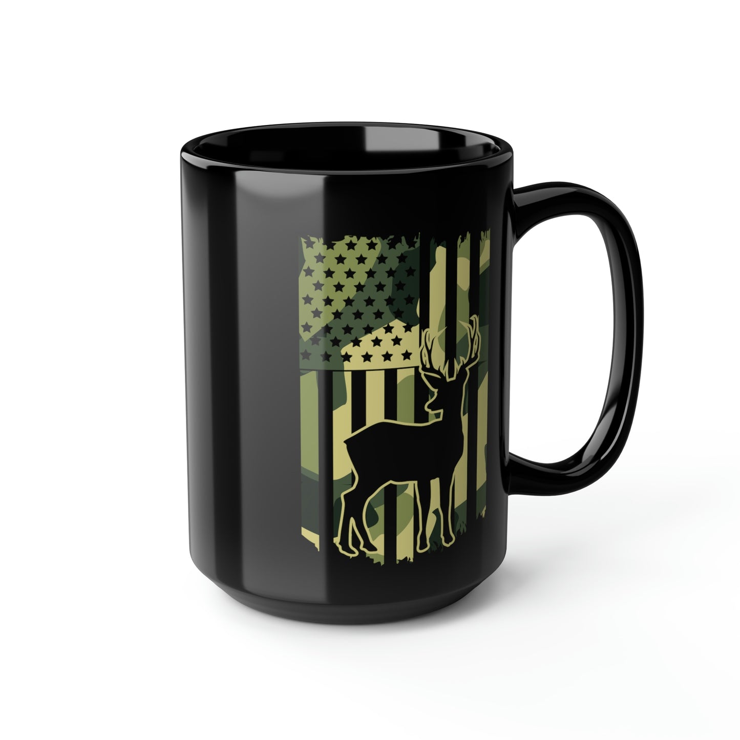 Deer Camo Flag Mug, 15oz