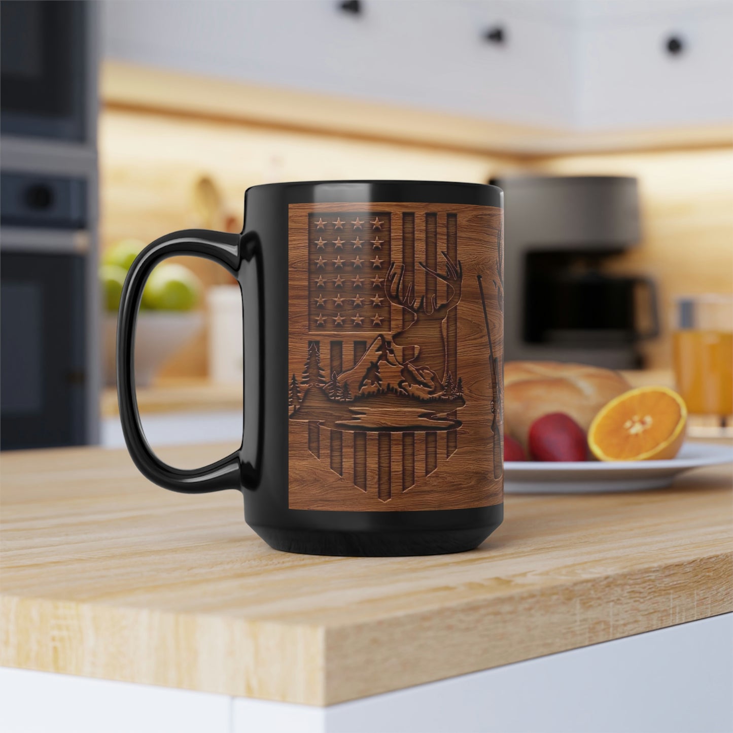 Wooden Deer Mug, 15oz