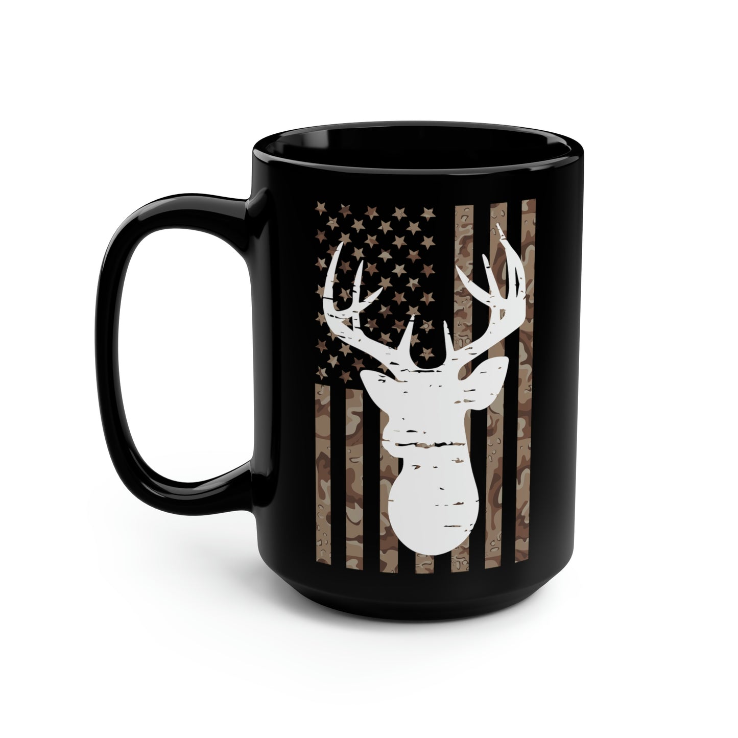 Deer Camo Flag Mug, 15oz