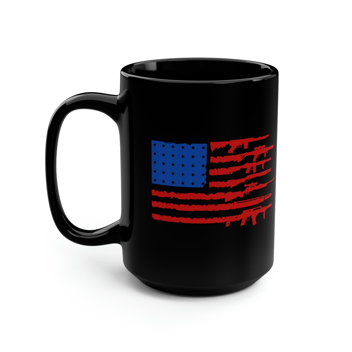 American Flag Gun Mug, 15oz