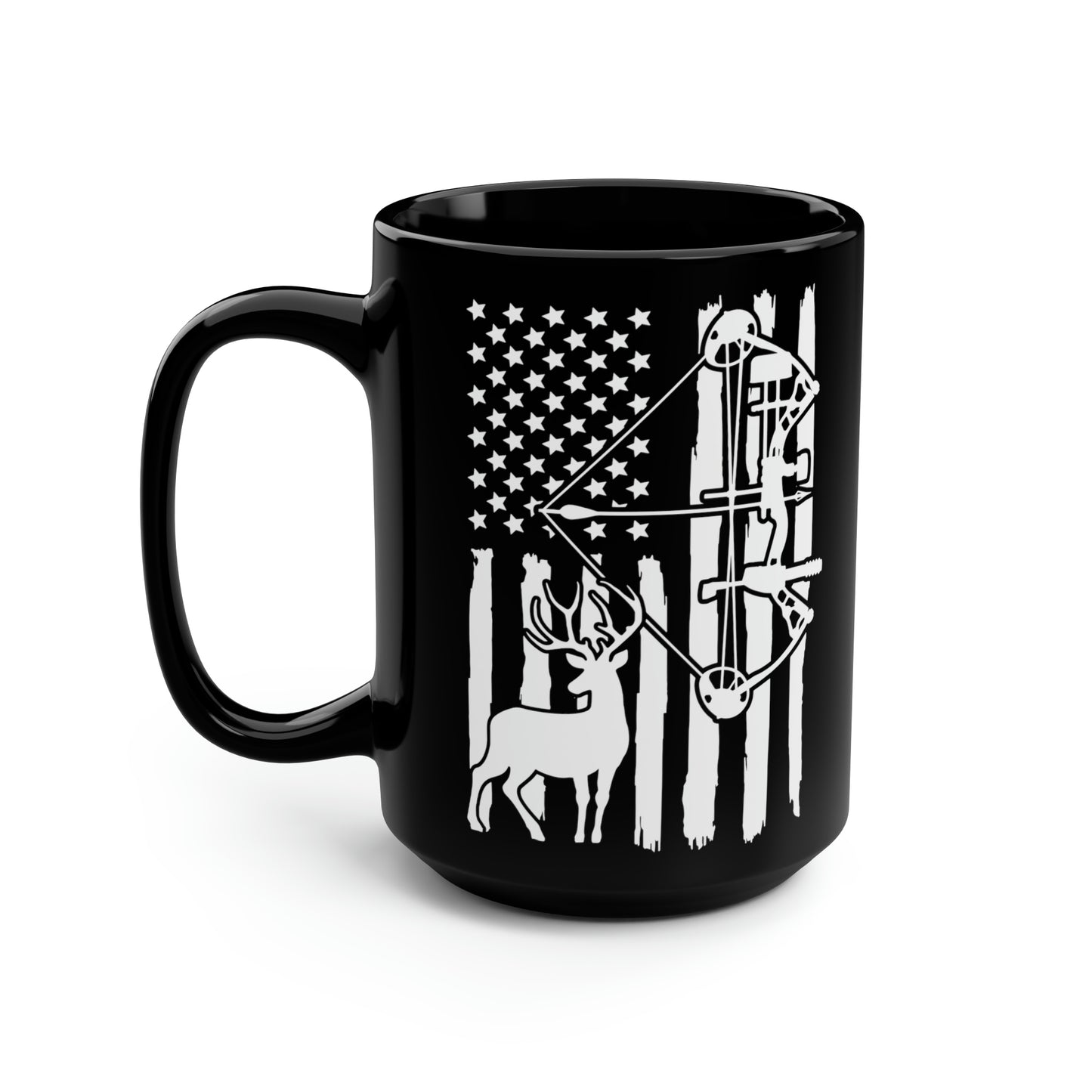 Bow Hunter American Flag Mug, 15oz