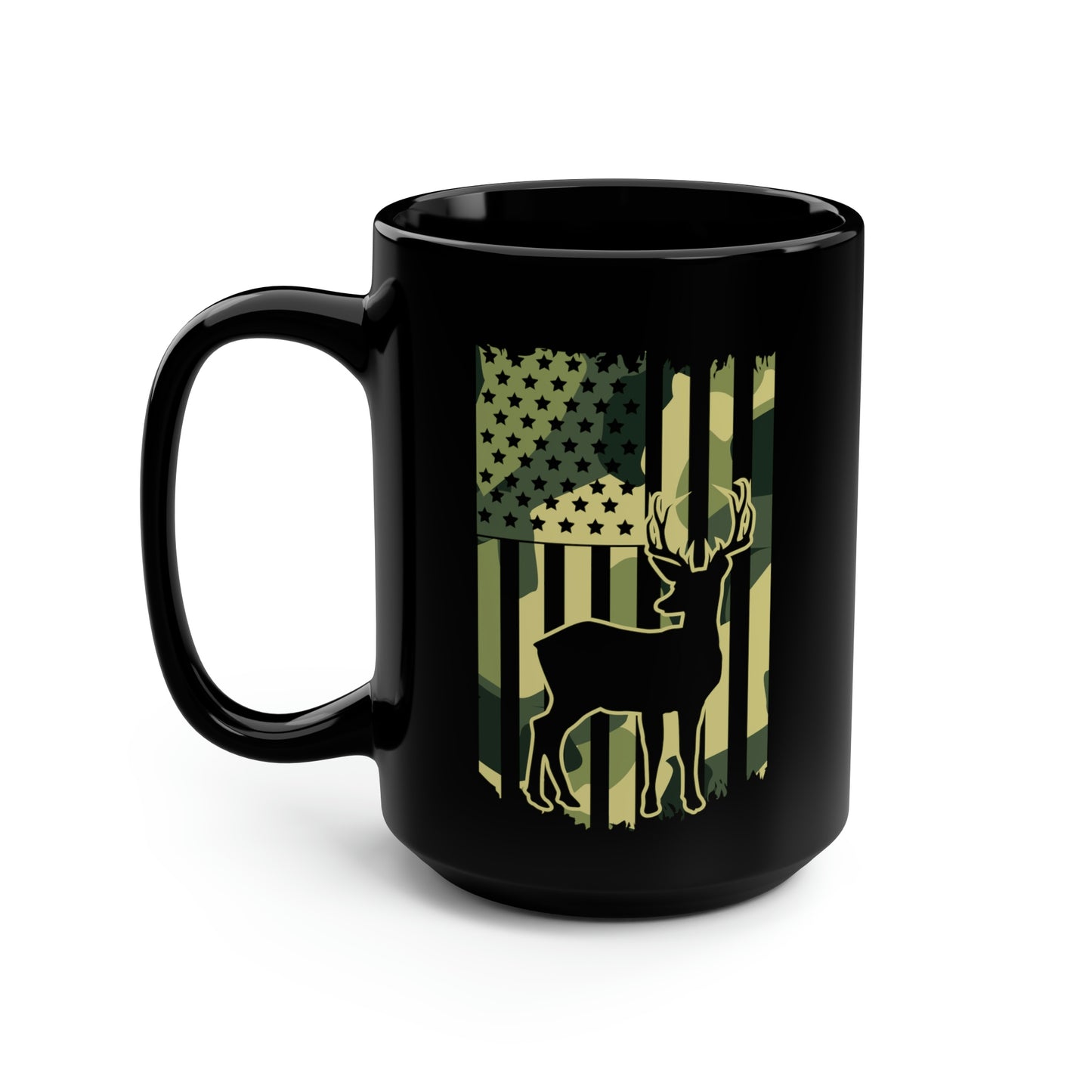 Deer Camo Flag Mug, 15oz