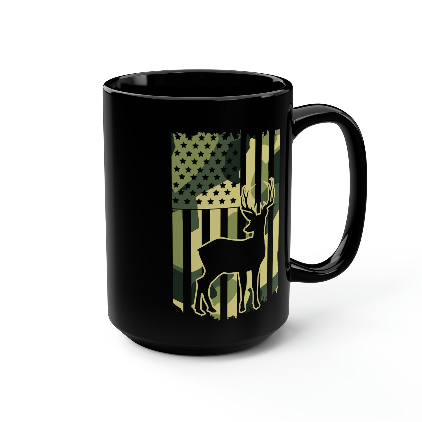 Deer Camo Flag Mug, 15oz