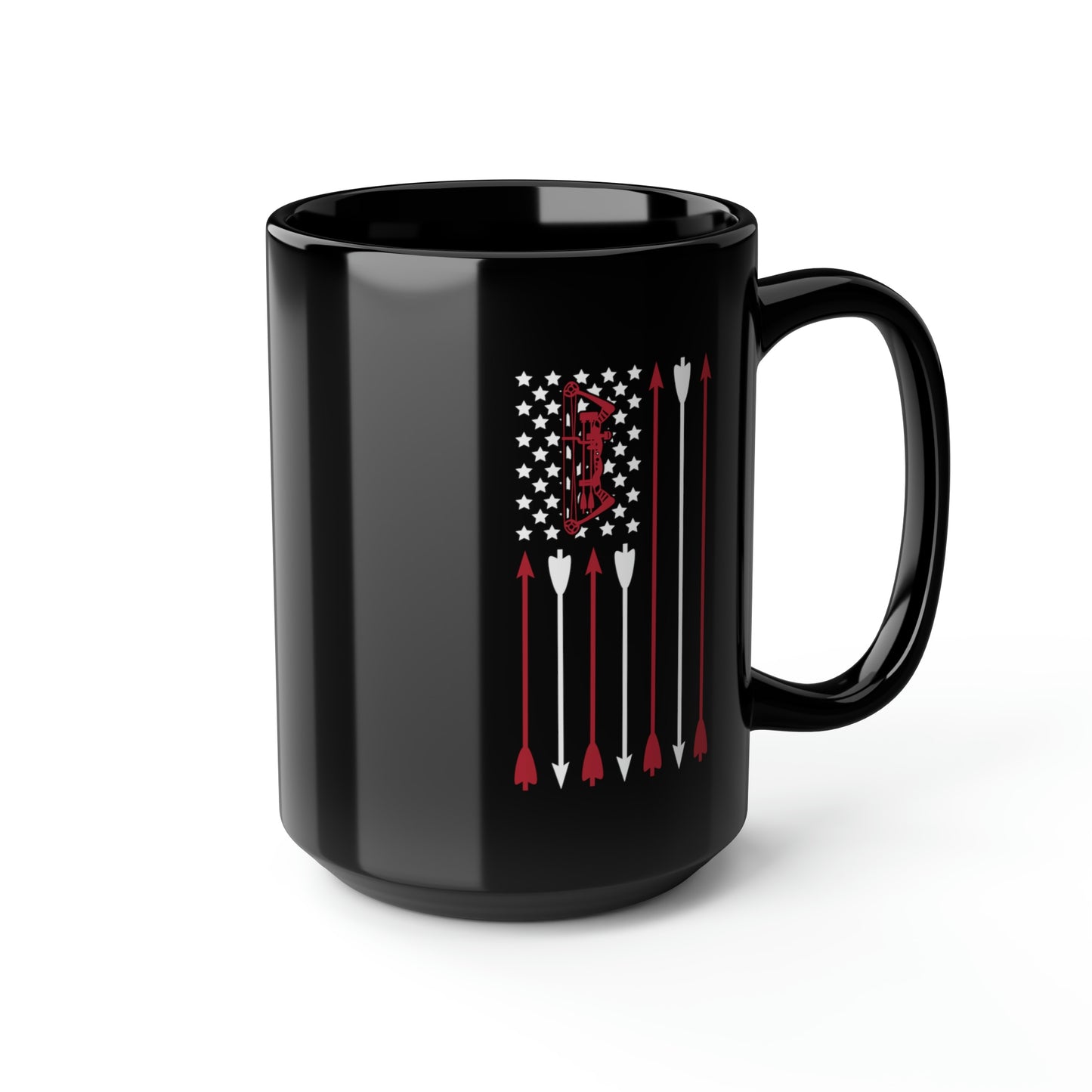 Bow and Arrow American Flag Mug, 15oz