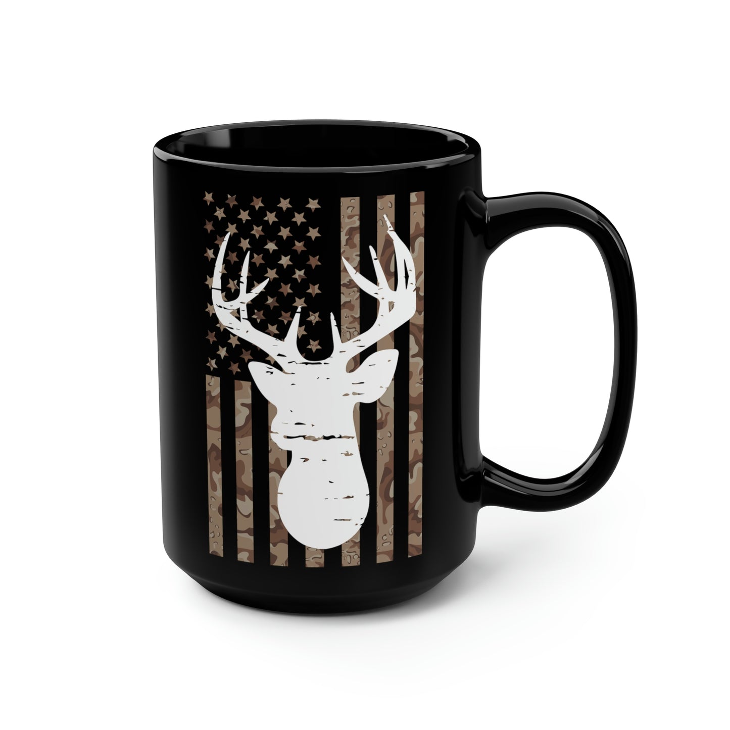 Deer Camo Flag Mug, 15oz