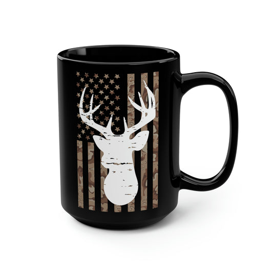 Deer Camo Flag Mug, 15oz