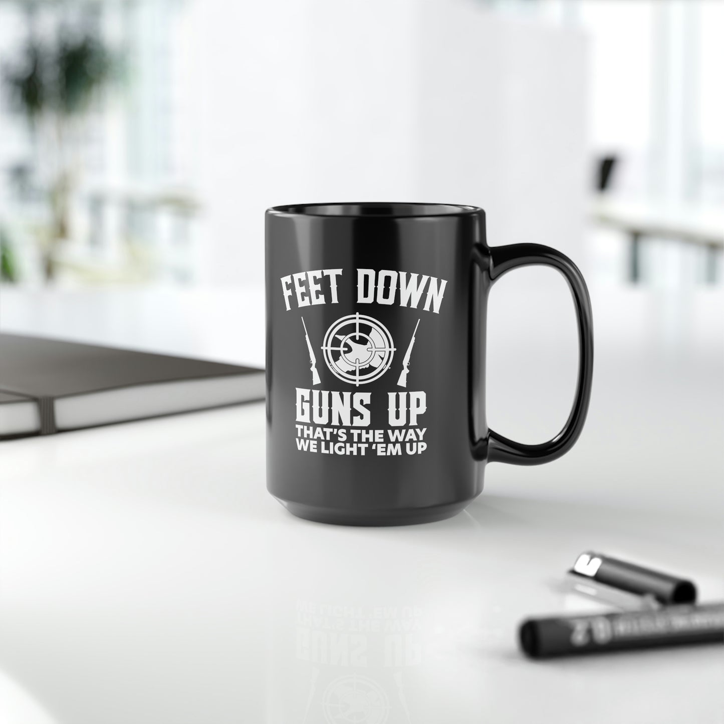 Feet Down Guns Up Mug, 15oz